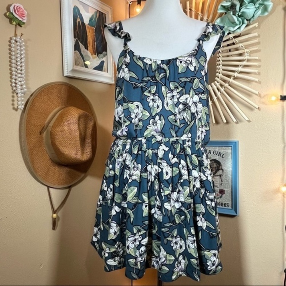 FREE PEOPLE Dear You Mini Dress in Blue Combo - Women’s Small - Picture 2 of 11
